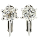 ノンブランド NON BRAND 一粒ダイヤモンド プラチナシルバー Pt900 ダイヤモンド イヤリング ラウンドブリリアントカット 6本爪 1.5カラット プラチナム