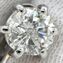 ノンブランド NON BRAND 一粒ダイヤモンド プラチナシルバー Pt900 ダイヤモンド イヤリング ラウンドブリリアントカット 6本爪 1.5カラット プラチナム