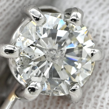 ノンブランド NON BRAND 一粒ダイヤモンド プラチナシルバー Pt900 ダイヤモンド イヤリング ラウンドブリリアントカット 6本爪 1.5カラット プラチナム