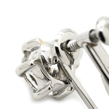 ノンブランド NON BRAND 一粒ダイヤモンド プラチナシルバー Pt900 ダイヤモンド イヤリング ラウンドブリリアントカット 6本爪 1.5カラット プラチナム