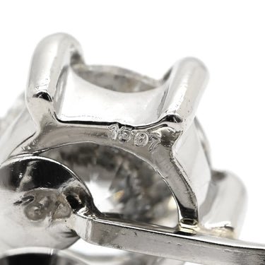 ノンブランド NON BRAND 一粒ダイヤモンド プラチナシルバー Pt900 ダイヤモンド イヤリング ラウンドブリリアントカット 6本爪 1.5カラット プラチナム