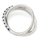 ミキモト MIKIMOTO クロスオーバーリング ホワイトゴールド×ブルー K18WG リング 指輪 MIKIMOTO Au750 18K ブルーサファイア X字型 16号