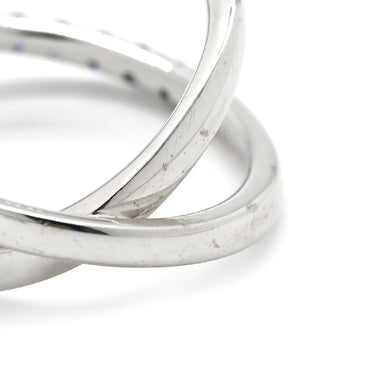 ミキモト MIKIMOTO クロスオーバーリング ホワイトゴールド×ブルー K18WG リング 指輪 MIKIMOTO Au750 18K ブルーサファイア X字型 16号