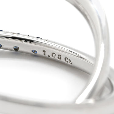 ミキモト MIKIMOTO クロスオーバーリング ホワイトゴールド×ブルー K18WG リング 指輪 MIKIMOTO Au750 18K ブルーサファイア X字型 16号