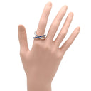 ミキモト MIKIMOTO クロスオーバーリング ホワイトゴールド×ブルー K18WG リング 指輪 MIKIMOTO Au750 18K ブルーサファイア X字型 16号