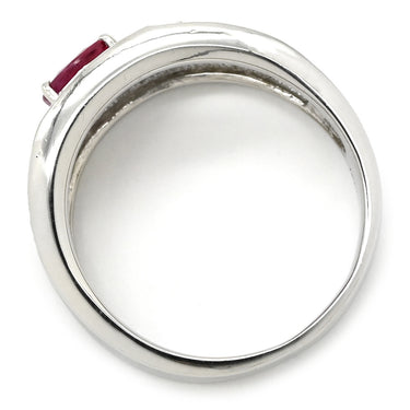 ノンブランド NON BRAND ルビー 0.77ct ダイヤリング プラチナシルバー Pt900 ルビー ダイヤモンド リング 指輪 レッド 赤 1石 ダイヤモンド 指輪 16号