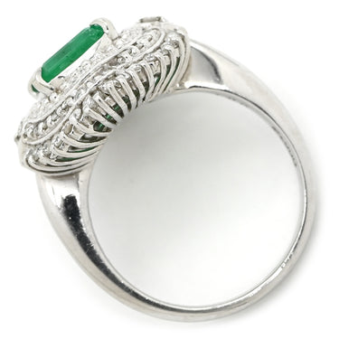 ノンブランド NON BRAND エメラルド ダイヤモンド リング プラチナシルバー Pt900 エメラルド ダイヤモンド リング 指輪 グリーン 緑 スクエア 1.80ct プラチナム 12号