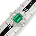 ノンブランド NON BRAND エメラルド ダイヤモンド リング プラチナシルバー Pt900 エメラルド ダイヤモンド リング 指輪 グリーン 緑 スクエア 1.80ct プラチナム 12号