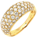 ノンブランド NON BRAND ドーム型ダイヤリング イエローゴールド K18YG ダイヤモンド リング 指輪 K18 Au750 YG 1.54ct パヴェ ダイヤモンド ドームリング 12号