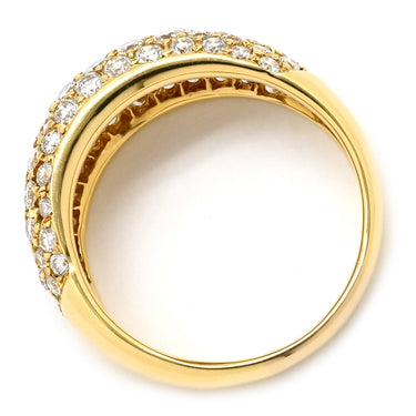 ノンブランド NON BRAND ドーム型ダイヤリング イエローゴールド K18YG ダイヤモンド リング 指輪 K18 Au750 YG 1.54ct パヴェ ダイヤモンド ドームリング 12号