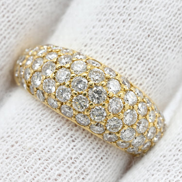 ノンブランド NON BRAND ドーム型ダイヤリング イエローゴールド K18YG ダイヤモンド リング 指輪 K18 Au750 YG 1.54ct パヴェ ダイヤモンド ドームリング 12号