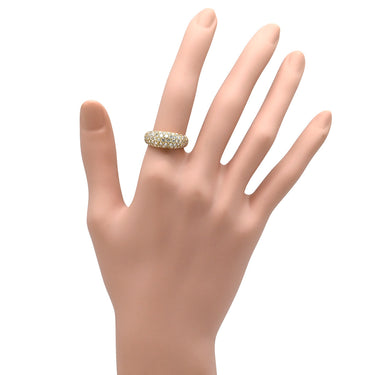 ノンブランド NON BRAND ドーム型ダイヤリング イエローゴールド K18YG ダイヤモンド リング 指輪 K18 Au750 YG 1.54ct パヴェ ダイヤモンド ドームリング 12号