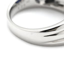 ノンブランド NON BRAND ブルースターサファイア ダイヤ ブルー×プラチナシルバー Pt900 サファイア ダイヤモンド リング 指輪 6.08ct オーバルカボションカット Pt900 プラチナム 青 天然石 サイドストーン 11.5号