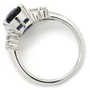 ノンブランド NON BRAND サファイア ダイヤ ブルー×プラチナシルバー Pt900 サファイア ダイヤモンド リング 指輪 2.41ct オーバルカット Pt900 プラチナム ブルー 青 メレ パヴェダイヤ 9号