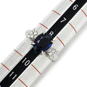 ノンブランド NON BRAND サファイア ダイヤ ブルー×プラチナシルバー Pt900 サファイア ダイヤモンド リング 指輪 2.41ct オーバルカット Pt900 プラチナム ブルー 青 メレ パヴェダイヤ 9号