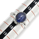 ノンブランド NON BRAND スターサファイア 4.39ct ダイヤモンド プラチナシルバー Pt900 サファイア ダイヤモンド リング 指輪 青 ブルー プラチナ900 オーバルカボションカット 1石 16.5号