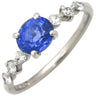 ノンブランド NON BRAND ブルーサファイア 1.047ct ダイヤ 0.21ct ブルー×プラチナシルバー Pt900 サファイア ダイヤモンド リング 指輪 青 Pt900 プラチナ オーバルミックスカット 11号