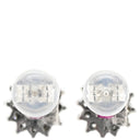 ノンブランド NON BRAND ルビー ダイヤ プラチナシルバー×レッド Pt900 ルビー ダイヤモンド ピアス 赤 Pt900 オーバル フラワーモチーフ 花 0.30ct 両耳