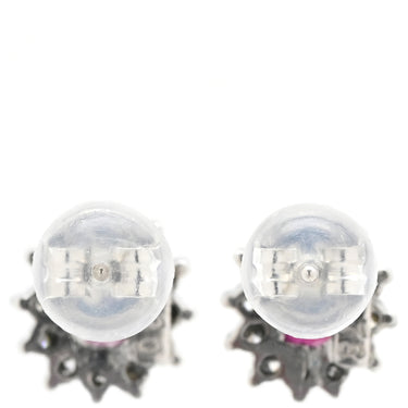 ノンブランド NON BRAND ルビー ダイヤ プラチナシルバー×レッド Pt900 ルビー ダイヤモンド ピアス 赤 Pt900 オーバル フラワーモチーフ 花 0.30ct 両耳