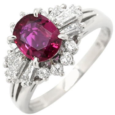 ノンブランド NON BRAND ルビー 1.14ct ダイヤモンド プラチナシルバー Pt900 ルビー ダイヤモンド リング 指輪 レッド 赤 1石 プラチナ 11.5号