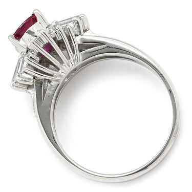 ノンブランド NON BRAND ルビー 1.14ct ダイヤモンド プラチナシルバー Pt900 ルビー ダイヤモンド リング 指輪 レッド 赤 1石 プラチナ 11.5号