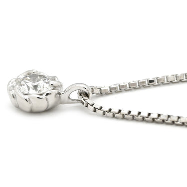 ノンブランド NON BRAND ダイヤ 0.42ct ペンダント プラチナシルバー Pt900 ダイヤモンド Pt850(チェーン) ネックレス プラチナム Pt900 1P 1石 1粒 フラワーモチーフ 花 ベネチアンチェーン