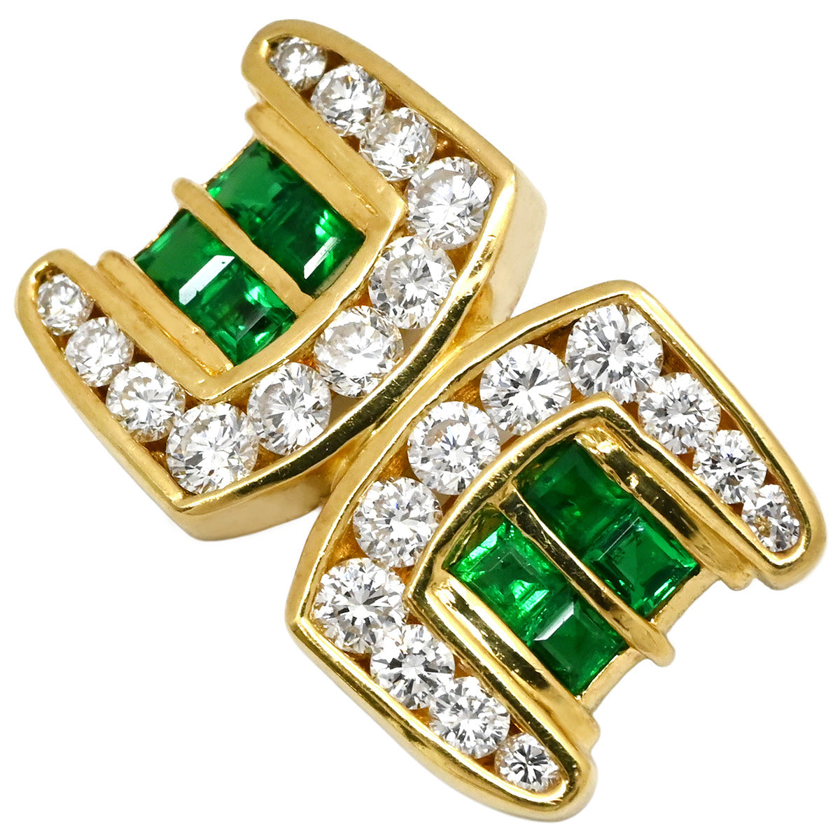 Pm900 エメラルドとダイヤモンドのブローチ2WAY Pm900 エメラルドと