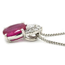 ノンブランド NON BRAND ルビー 1.32ct ダイヤモンド ペンダント プラチナシルバー Pt900 ルビー ダイヤモンド Pt850(チェーン) ネックレス 赤 1石 1粒 オーバルカット メレダイヤ プラチナ