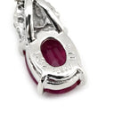 ノンブランド NON BRAND ルビー 1.32ct ダイヤモンド ペンダント プラチナシルバー Pt900 ルビー ダイヤモンド Pt850(チェーン) ネックレス 赤 1石 1粒 オーバルカット メレダイヤ プラチナ