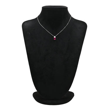 ノンブランド NON BRAND ルビー 1.32ct ダイヤモンド ペンダント プラチナシルバー Pt900 ルビー ダイヤモンド Pt850(チェーン) ネックレス 赤 1石 1粒 オーバルカット メレダイヤ プラチナ