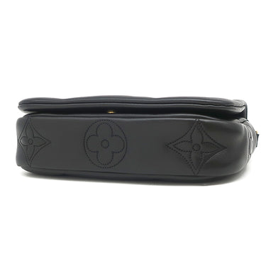 ルイヴィトン LOUIS VUITTON ウォレット オン ストラップ M81398 モノグラム バブルグラム レザー 2WAYバッグ ゴールド金具 黒 ハンドバッグ ショルダー