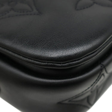 ルイヴィトン LOUIS VUITTON ウォレット オン ストラップ M81398 モノグラム バブルグラム レザー 2WAYバッグ ゴールド金具 黒 ハンドバッグ ショルダー