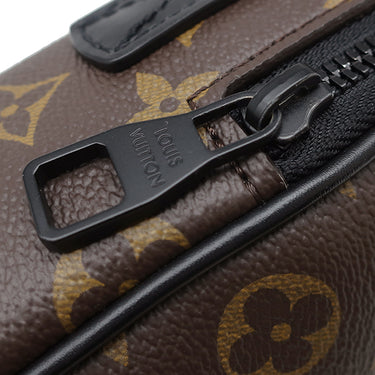 ルイヴィトン LOUIS VUITTON クエスト メッセンジャー M46973 モノグラムマカサー モノグラムマカサー ショルダーバッグ ブラック金具 茶 黒