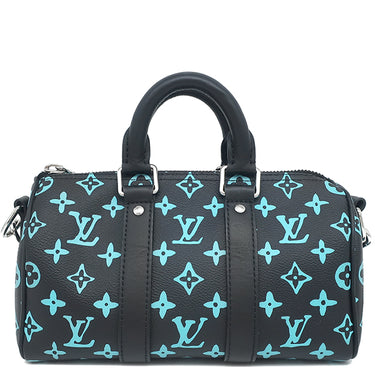 ルイヴィトン LOUIS VUITTON キーポル バンドリエール 25 M21938 ブラック×ブルー モノグラムキャンバス モノグラムプレイグラウンドキャンバス 2WAYバッグ シルバー金具 ショルダーバッグ ハンドバッグ 黒