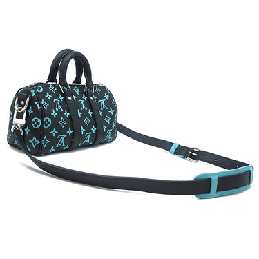 ルイヴィトン LOUIS VUITTON キーポル バンドリエール 25 M21938 ブラック×ブルー モノグラムキャンバス モノグラムプレイグラウンドキャンバス 2WAYバッグ シルバー金具 ショルダーバッグ ハンドバッグ 黒