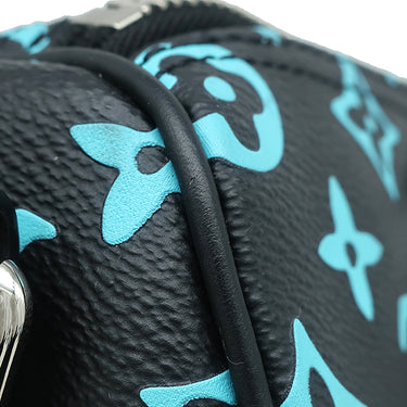 ルイヴィトン LOUIS VUITTON キーポル バンドリエール 25 M21938 ブラック×ブルー モノグラムキャンバス モノグラムプレイグラウンドキャンバス 2WAYバッグ シルバー金具 ショルダーバッグ ハンドバッグ 黒