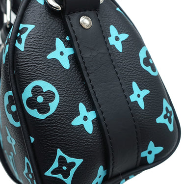 ルイヴィトン LOUIS VUITTON キーポル バンドリエール 25 M21938 ブラック×ブルー モノグラムキャンバス モノグラムプレイグラウンドキャンバス 2WAYバッグ シルバー金具 ショルダーバッグ ハンドバッグ 黒