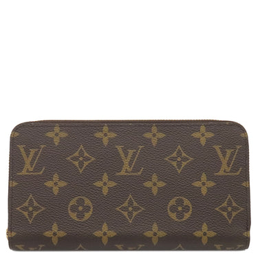 ルイヴィトン LOUIS VUITTON ジッピー ウォレット M41896 モノグラム×コクリコ モノグラムキャンバス 長財布 ゴールド金具 茶 赤 ラウンドファスナー