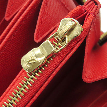 ルイヴィトン LOUIS VUITTON ジッピー ウォレット M41896 モノグラム×コクリコ モノグラムキャンバス 長財布 ゴールド金具 茶 赤 ラウンドファスナー