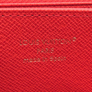 ルイヴィトン LOUIS VUITTON ジッピー ウォレット M41896 モノグラム×コクリコ モノグラムキャンバス 長財布 ゴールド金具 茶 赤 ラウンドファスナー