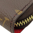 ルイヴィトン LOUIS VUITTON ジッピー ウォレット M41896 モノグラム×コクリコ モノグラムキャンバス 長財布 ゴールド金具 茶 赤 ラウンドファスナー