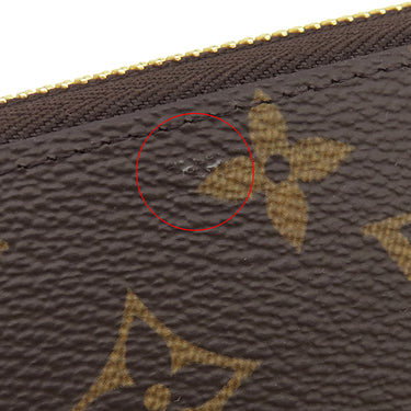 ルイヴィトン LOUIS VUITTON ジッピー ウォレット M41896 モノグラム×コクリコ モノグラムキャンバス 長財布 ゴールド金具 茶 赤 ラウンドファスナー