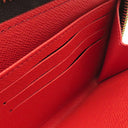 ルイヴィトン LOUIS VUITTON ジッピー ウォレット M41896 モノグラム×コクリコ モノグラムキャンバス 長財布 ゴールド金具 茶 赤 ラウンドファスナー