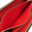 ルイヴィトン LOUIS VUITTON ジッピー ウォレット M41896 モノグラム×コクリコ モノグラムキャンバス 長財布 ゴールド金具 茶 赤 ラウンドファスナー