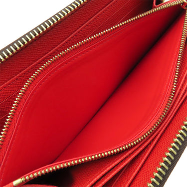 ルイヴィトン LOUIS VUITTON ジッピー ウォレット M41896 モノグラム×コクリコ モノグラムキャンバス 長財布 ゴールド金具 茶 赤 ラウンドファスナー