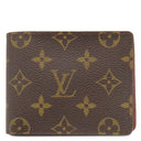ルイヴィトン LOUIS VUITTON ポルトフォイユ ミュルティプル M60895 モノグラム モノグラムキャンバス 二つ折り財布 ゴールド金具 茶 札入れ