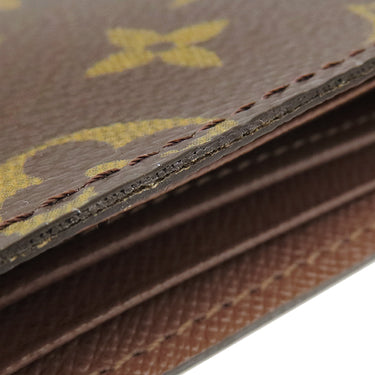 ルイヴィトン LOUIS VUITTON ポルトフォイユ ミュルティプル M60895 モノグラム モノグラムキャンバス 二つ折り財布 ゴールド金具 茶 札入れ