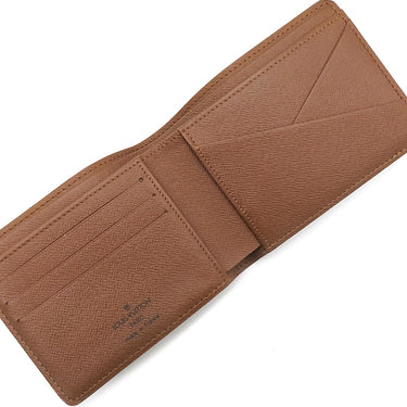 ルイヴィトン LOUIS VUITTON ポルトフォイユ ミュルティプル M60895 モノグラム モノグラムキャンバス 二つ折り財布 ゴールド金具 茶 札入れ