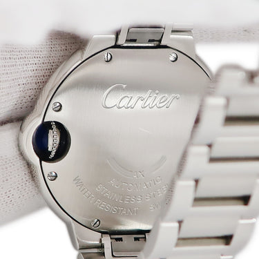 腕時計 カルティエ Cartier バロンブルー ドゥ カルティエ 33mm W4BB0021 自動巻き メンズ レディース 純正ダイヤ ギョウシェ 青針