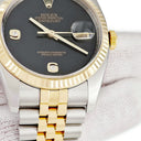 腕時計 ロレックス ROLEX デイトジャスト 36 116233 2BR V番 自動巻き メンズ V番 K18YG×SS コンビ 純正ダイヤ ブラック オニキス